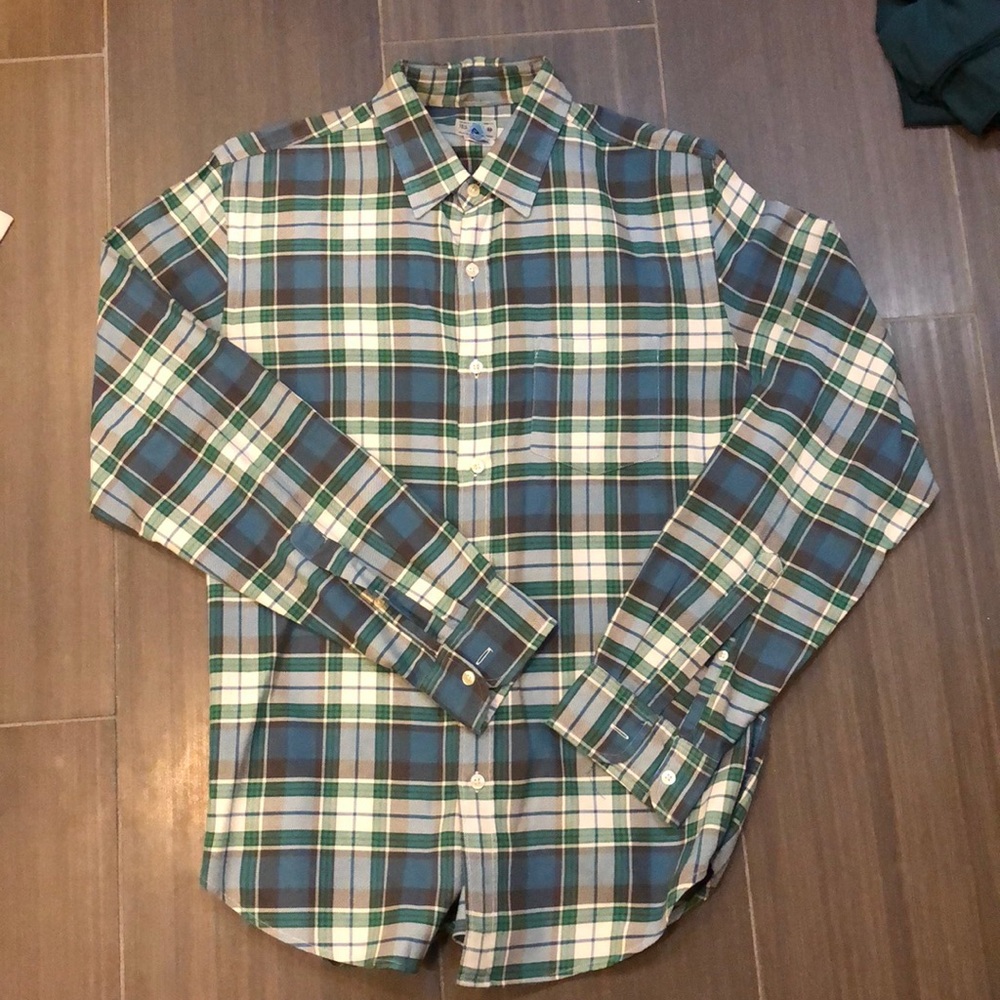 J crew Blue and Green plaid button down